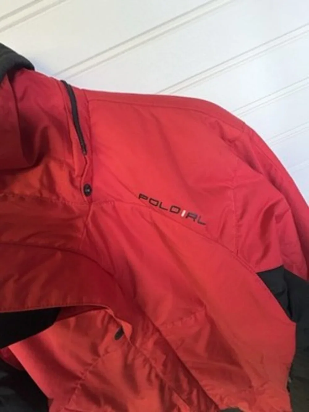 Vintage Polo RL Ski Jacket Mens S Red  Lined Zip Button Logo  90s Streetwear